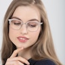Yokote Gris Plastic-metalMontures de lunettes de vue pour Femmes d'EyeBuyDirect
