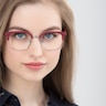 Yokote Matte Burgundy Plastic-metalMontures de lunettes de vue pour Femmes d'EyeBuyDirect