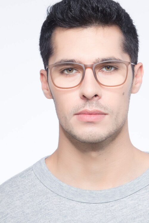 Hurricane Matte Cinnamon Plastic-metalEyeglass Frames for Men from EyeBuyDirect