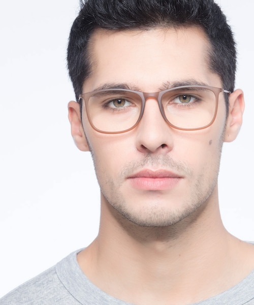 Hurricane Matte Cinnamon Plastic, MetalEyeglass Frames for Men from EyeBuyDirect