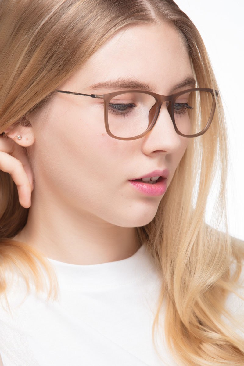 Hurricane Rectangle Matte Cinnamon Full Rim Eyeglasses Eyebuydirect