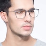 Hurricane Matte Gray Plastic-metalEyeglass Frames for Men from EyeBuyDirect