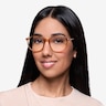Lindsey Clear Orange Plastic-metalEyeglass Frames for Women from EyeBuyDirect