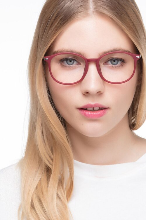Lindsey Burgundy Plastic-metalMontures de lunettes de vue pour Femmes d'EyeBuyDirect