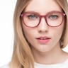 Lindsey Burgundy Plastic-metalMontures de lunettes de vue pour Femmes d'EyeBuyDirect