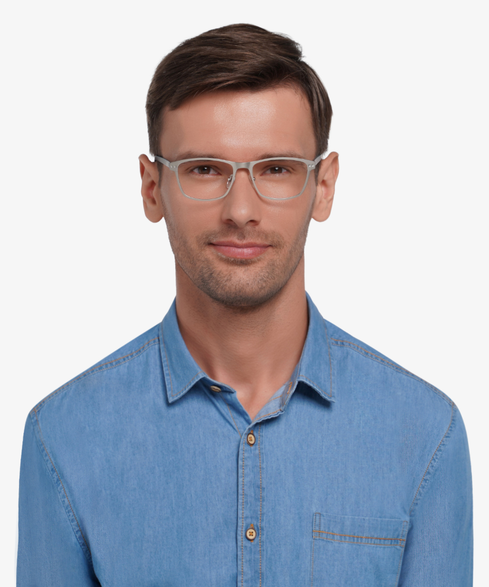 Comity Rectangle Silver Full Rim Eyeglasses | Eyebuydirect