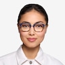 Candela Blue Floral Acetate-metalEyeglass Frames for Women from EyeBuyDirect