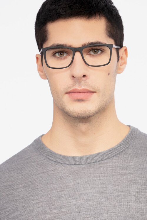 Instance Noir Acetate-metalMontures de lunettes de vue pour Hommes d'EyeBuyDirect