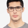 Instance Noir Acetate-metalMontures de lunettes de vue pour Hommes d'EyeBuyDirect