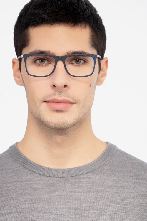 Instance Bleu Acetate-metalMontures de lunettes de vue pour Hommes d'EyeBuyDirect
