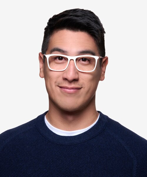 Instance White Acetate-metalEyeglass Frames for Men from EyeBuyDirect