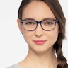 Grid Blue AcetateEyeglass Frames for Women from EyeBuyDirect