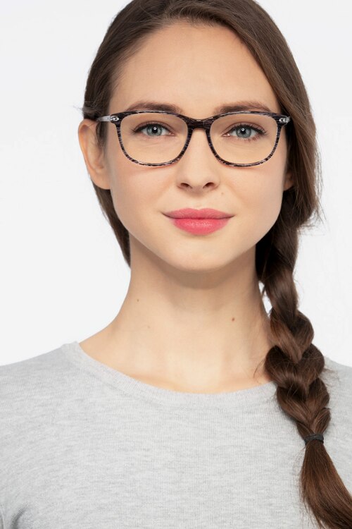 Grid Striped Acetate-metalEyeglass Frames for Women from EyeBuyDirect