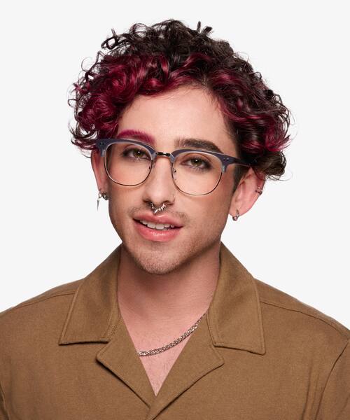 Gray Borderline -  Acetate-metal Eyeglasses