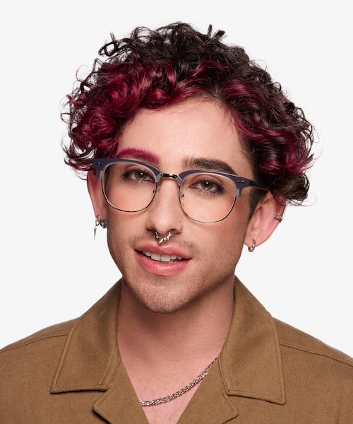 Borderline Gray Acetate, MetalEyeglass Frames for Men from EyeBuyDirect