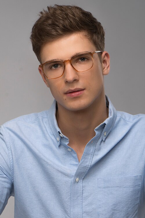 Ghostwriter Clear Orange Plastic-metalEyeglass Frames for Men from EyeBuyDirect