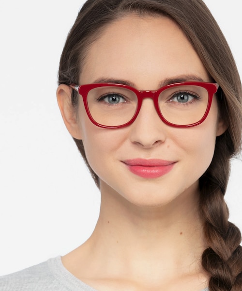 Kat Burgundy Acetate, MetalEyeglass Frames for Women from EyeBuyDirect