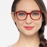 Kat Burgundy Acetate-metalEyeglass Frames for Women from EyeBuyDirect