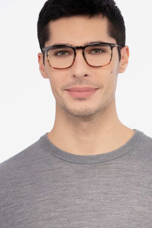 Glory Gray Striped Acetate-metalEyeglass Frames for Men from EyeBuyDirect