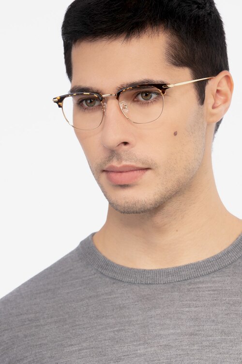 Relive Tortoise Golden Acetate-metalEyeglass Frames for Men from EyeBuyDirect