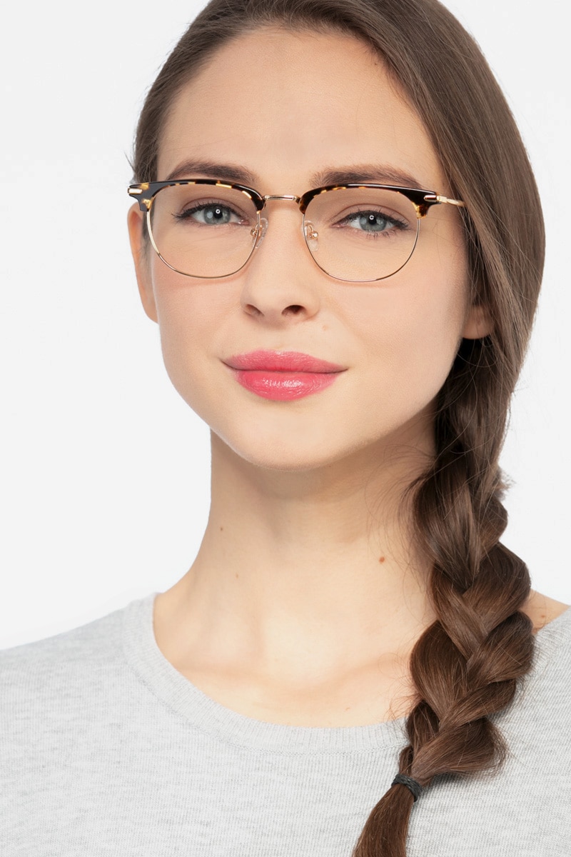 Browline on sale glasses gold