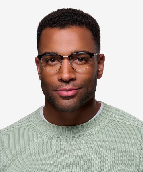 Black Silver Relive -  Acetate-metal Eyeglasses