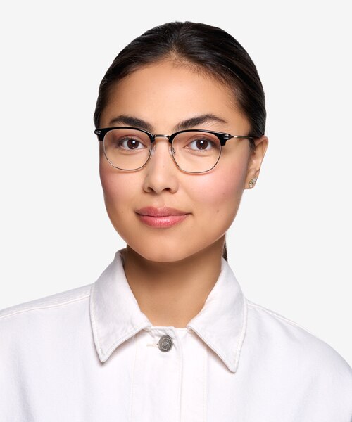 Relive Black Silver Acetate-metalMontures de lunettes de vue pour Femmes d'EyeBuyDirect