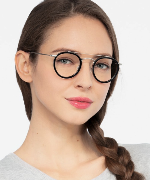 Architect Black Silver Acetate, MetalEyeglass Frames for Women from EyeBuyDirect