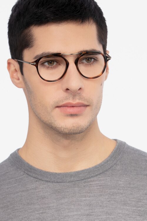 Terminal One Tortoise Bronze Acetate-metalEyeglass Frames for Men from EyeBuyDirect