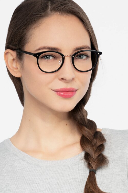 Fetching Black Golden Acetate-metalEyeglass Frames for Women from EyeBuyDirect
