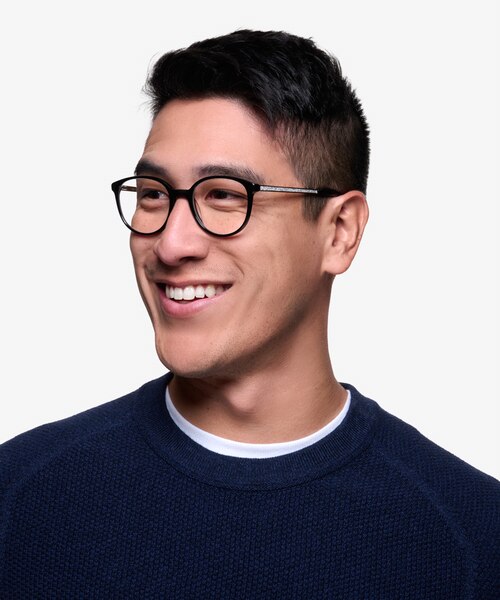 Lucy Black Acetate-metalEyeglass Frames for Men from EyeBuyDirect