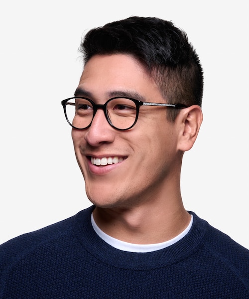 Lucy Black Acetate, MetalEyeglass Frames for Men from EyeBuyDirect