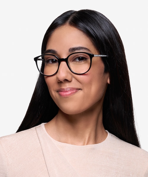 Lucy Black Acetate, MetalEyeglass Frames for Women from EyeBuyDirect