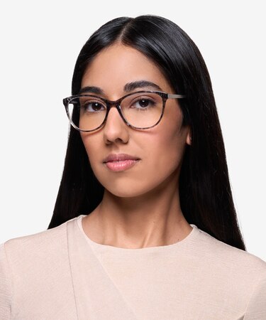Gray Floral Cat's Meow -  Acetate Eyeglasses