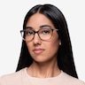 Cat&#039;s Meow Gray Floral Acetate-metalEyeglass Frames for Women from EyeBuyDirect