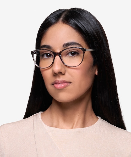 Cats Meow Gray Floral Acetate, MetalEyeglass Frames for Women from EyeBuyDirect