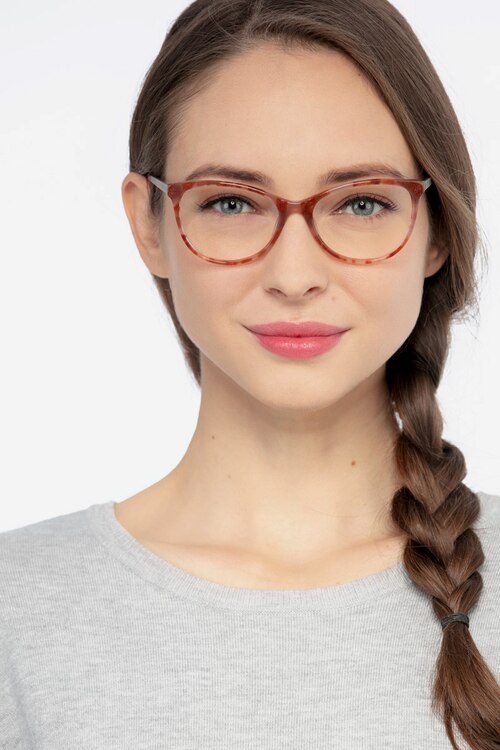Cat&#039;s Meow Brown Floral Acetate-metalEyeglass Frames for Women from EyeBuyDirect