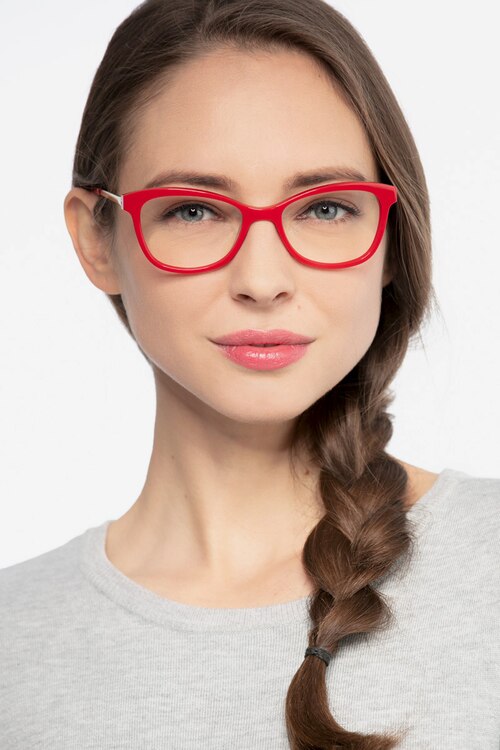 Ripple Red Acetate-metalEyeglass Frames for Women from EyeBuyDirect