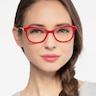 Ripple Red Acetate-metalEyeglass Frames for Women from EyeBuyDirect