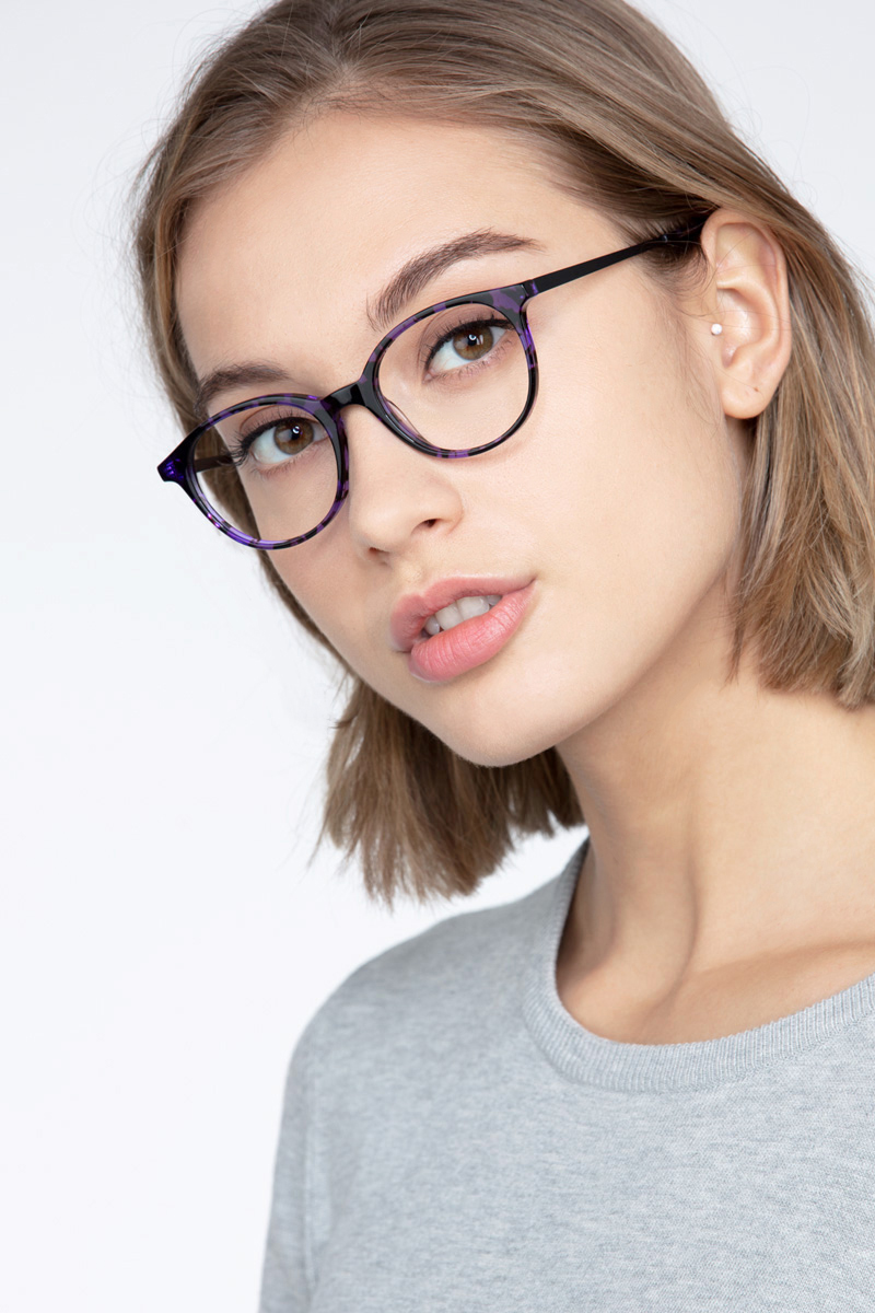 Martini Oval Purple Tortoise Glasses for Women | Eyebuydirect