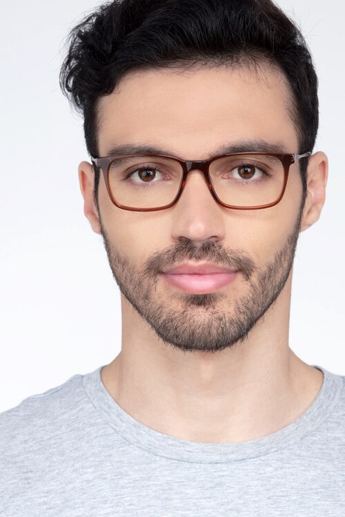 Stanza Brown Acetate-metalEyeglass Frames for Men from EyeBuyDirect