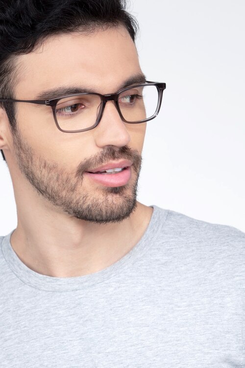 Stanza Gray Acetate-metalEyeglass Frames for Men from EyeBuyDirect