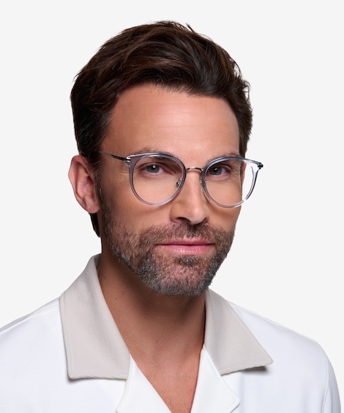Hollie Blue Plastic, MetalEyeglass Frames for Men from EyeBuyDirect