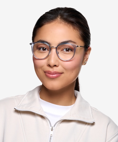 Hollie Blue Plastic, MetalEyeglass Frames for Women from EyeBuyDirect