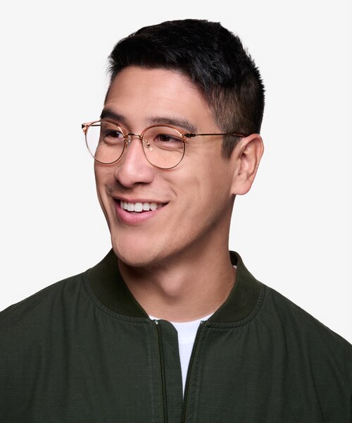 Moon River Clear Pink Plastic-metalEyeglass Frames for Men from EyeBuyDirect