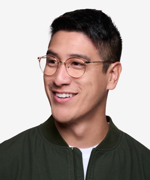 Moon River Clear Pink Plastic, MetalEyeglass Frames for Men from EyeBuyDirect
