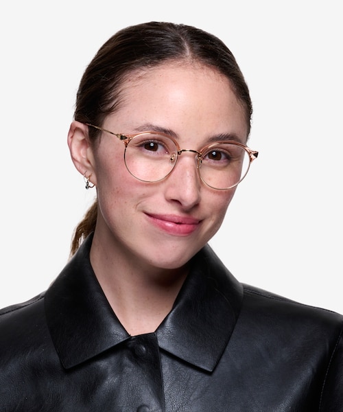 Moon River Clear Pink Plastic, MetalEyeglass Frames for Women from EyeBuyDirect