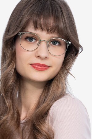 Clear Green Moon River -  Lightweight Plastic Eyeglasses