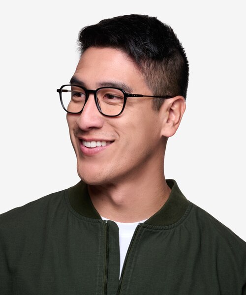 The Fan Noir Acetate-metalMontures de lunettes de vue pour Hommes d'EyeBuyDirect