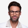 Vinyl Noir Acetate-metalMontures de lunettes de vue pour Hommes d'EyeBuyDirect